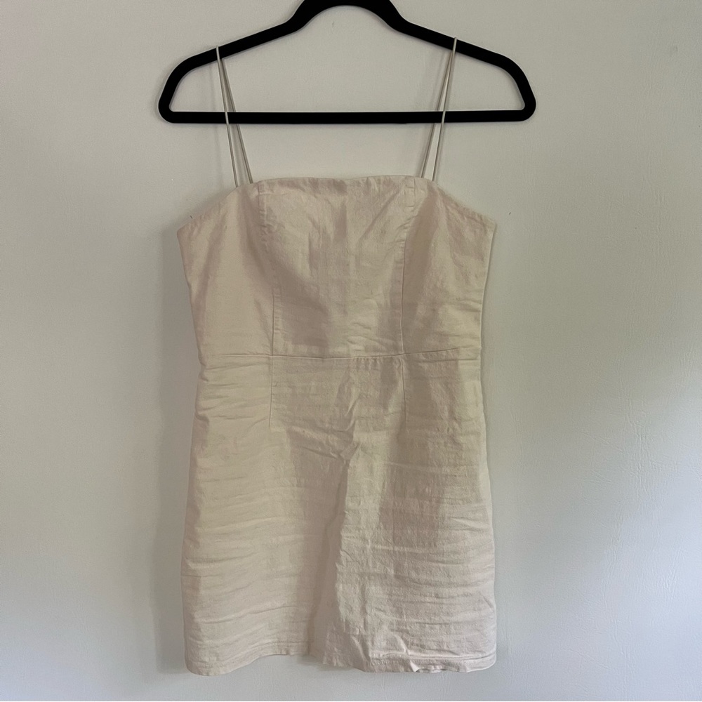 Urban Outfitters Colette Off White Cream Beige Linen Mini Dress - Picture 5 of 9